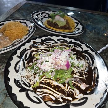 Kalaveras - Chicken Mole Enchiladas served with rice and beans Carne Asada Taco AL Carte - Mexican Near Me - Burbank, California Kalaveras - Chicken Mole Enchiladas served with rice and beans Carne Asada Taco AL Carte - Mexican Near Me - Burbank, California