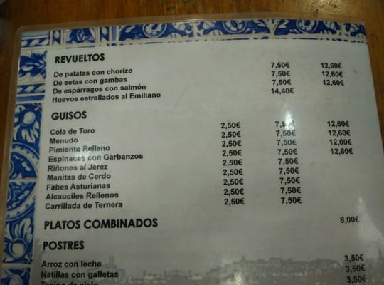 Menu photo 4 Emilio Seville, SE