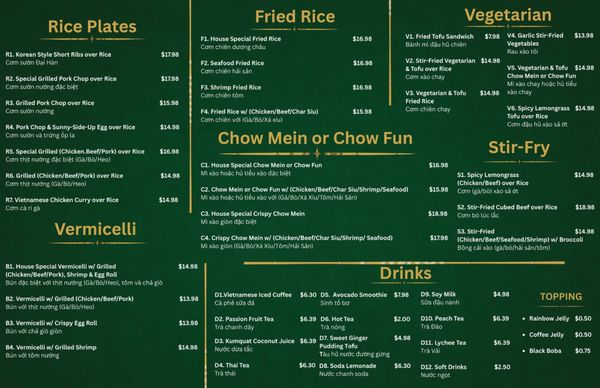 Menu photo 2 Pho Twins Modesto, CA Menu photo 2 Pho Twins Modesto, CA