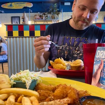 Joey's Seafood & Grill - Coconut Shrimp, coleslaw, fries, sweet dipping sauce, and a cornbread muffin. - Seafood Near Me - Houghton, Michigan