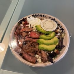 Mixed Greens - Unlimited Build Your Own Salad. Added steak and avocados