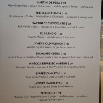Javier's - Menu - cocktails - Mexican Near Me - Newport Coast, California Javier's - Menu - cocktails - Mexican Near Me - Newport Coast, California