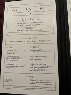 Menu photo 3 D/6 Bar & Lounge Vancouver, BC Menu photo 3 D/6 Bar & Lounge Vancouver, BC