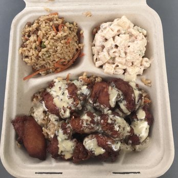 JoJo's Hawaiian Fried Chicken - Fried Chicken Rice Bowl w/ sweet sauce, mac salad, and rice - Food Trucks Near Me JoJo's Hawaiian Fried Chicken - Fried Chicken Rice Bowl w/ sweet sauce, mac salad, and rice - Food Trucks Near Me