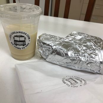Los Chilangos - Horchata, chorizo breakfast burrito - Mexican Near Me - Bellevue, Washington