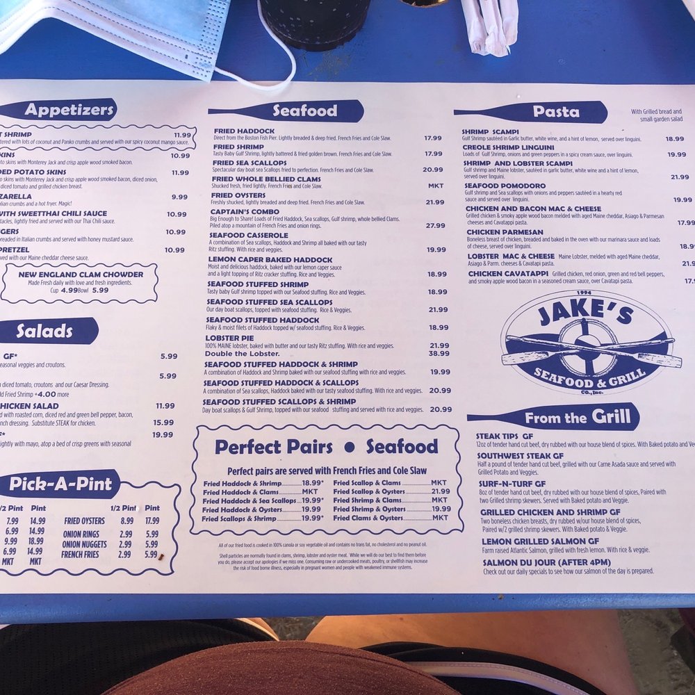 Menu front side