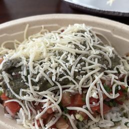 Steak Burrito Bowl with rotten guacamole. Steak Burrito Bowl with rotten guacamole.