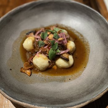 Intero Restaurant - ricotta gnocchi, smoked rabbit cacciatore, mushroom, calabrian chile - Italian Near Me - Austin, Texas