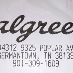 Walgreens - Store information, as printed at top of cash register receipt