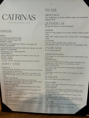 Menu photo 3 Catrinas Modern Mexican Springfield, MO