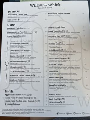 Menu photo 1 Willow & Whisk Millburn, NJ
