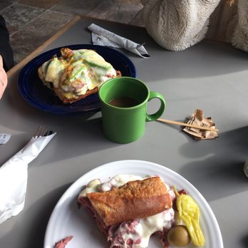 Cafe Borrone - Veggie melt and hot pastrami.  3.75/5 and 3/5 stars respectively... - Breakfast & Brunch Near Me - Menlo Park, California