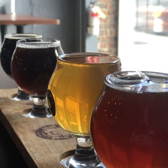 Bull n Bear Brewery - a row of beer glasses - Breweries Near Me - Summit, New Jersey