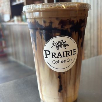 Prairie Coffee - (24oz.) caramel macchiato with chocolate drizzle - Coffee & Tea Near Me - Greenville, Texas Prairie Coffee - (24oz.) caramel macchiato with chocolate drizzle - Coffee & Tea Near Me - Greenville, Texas