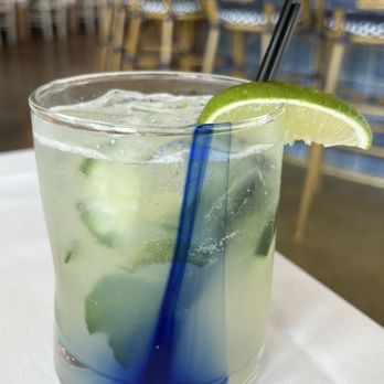 Blu Kouzina - The Ionian garden cocktail: gin bc and cucumber-so light and bright-my favorite here, so far. July 2026 - Mediterranean Near Me - Sarasota, Florida Blu Kouzina - The Ionian garden cocktail: gin bc and cucumber-so light and bright-my favorite here, so far. July 2026 - Mediterranean Near Me - Sarasota, Florida