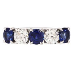 Gleim The Jeweler - Exquisite Diamond and Sapphire Band by the Gleim Collection.