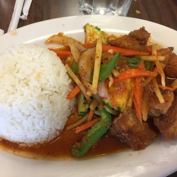 Thai Sawatdee - Spicy Basil Catfish (Lunch) - Thai Near Me - Winston Salem, North Carolina
