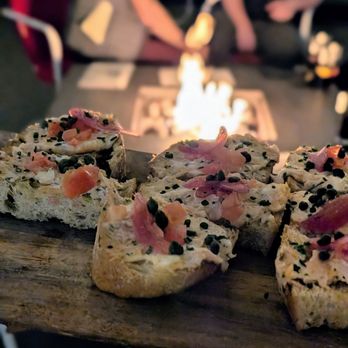 Culinary Dropout - Finger food bread with tomatos and chicken - New American Near Me - Tucson, Arizona