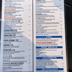 Union Bar & Grill - Menu as of June 2025.