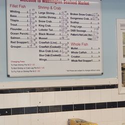 Washington Seafood Market - Fresh Seafood Menu