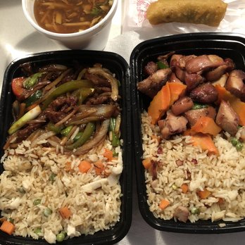 Shanghai Bistro - Hot and spicy beef combo with chicken fried rice + hot and sour soup. Bourbon chicken combo with pork fried rice + egg roll - Chinese Near Me - Lexington, Kentucky Shanghai Bistro - Hot and spicy beef combo with chicken fried rice + hot and sour soup. Bourbon chicken combo with pork fried rice + egg roll - Chinese Near Me - Lexington, Kentucky