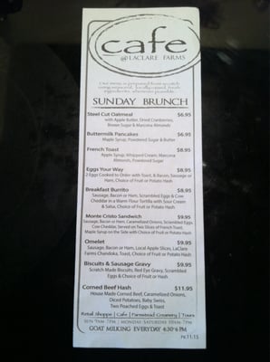 Menu photo 1 Café At LeClare Farm Malone, WI Menu photo 1 Café At LeClare Farm Malone, WI