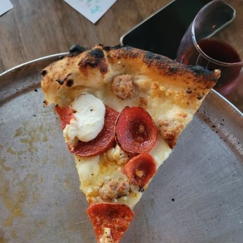 V Pizza + Flask & Cannon - Four cheese pizza with pepperoni and sausage - Pizza Near Me - Jacksonville Beach, Florida V Pizza + Flask & Cannon - Four cheese pizza with pepperoni and sausage - Pizza Near Me - Jacksonville Beach, Florida