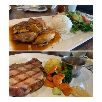 Maxim Bakery & Restaurant - Chicken with king oyster mushroom (barely any), and pork chop with sad looking mashed and veggies. The meats were good though. - French Near Me - Richmond Hill, Ontario Maxim Bakery & Restaurant - Chicken with king oyster mushroom (barely any), and pork chop with sad looking mashed and veggies. The meats were good though. - French Near Me - Richmond Hill, Ontario