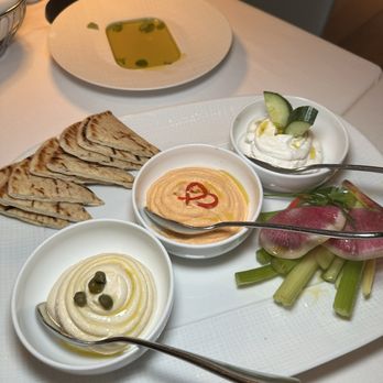 estiatorio Milos - The Greek Spreads with Pita & Crudite - Greek Near Me - Las Vegas, Nevada estiatorio Milos - The Greek Spreads with Pita & Crudite - Greek Near Me - Las Vegas, Nevada
