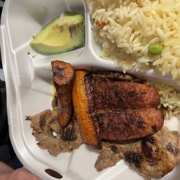 The triple play with steak, sausage, and Plantains. The triple play with steak, sausage, and Plantains.