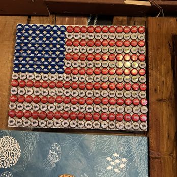 Bayport Inn - I love this American flag montage made out of beer caps!! - Bars Near Me - Weeki Wachee, Florida Bayport Inn - I love this American flag montage made out of beer caps!! - Bars Near Me - Weeki Wachee, Florida