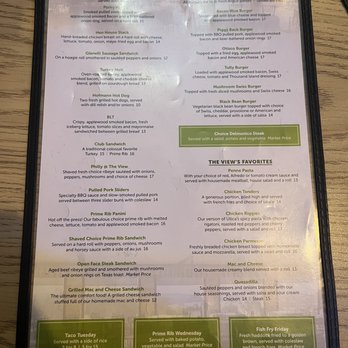 The View - Menu - American Near Me - Tully, New York
