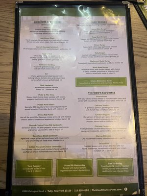 Menu photo 2 The View Tully, NY