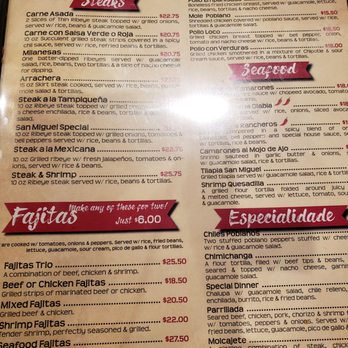 San Miguel - Menu pg 3 September 2023 - Mexican Near Me - New Port Richey, Florida San Miguel - Menu pg 3 September 2023 - Mexican Near Me - New Port Richey, Florida