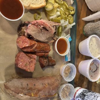 Hard Eight BBQ - Sausage, brisket, sweet potato and all the fixins. - Barbeque Near Me - The Colony, Texas Hard Eight BBQ - Sausage, brisket, sweet potato and all the fixins. - Barbeque Near Me - The Colony, Texas