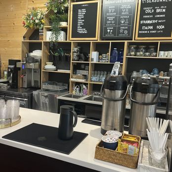 Made in KC Marketplace - The menu at the cafe . Not too many good food options but excellent coffee drinks - Shopping Centers Near Me - Lenexa, Kansas