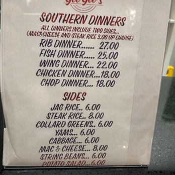 Gee Gee’s Southern Cuisine - Dinner menu - Southern Near Me - Providence, Rhode Island Gee Gee’s Southern Cuisine - Dinner menu - Southern Near Me - Providence, Rhode Island