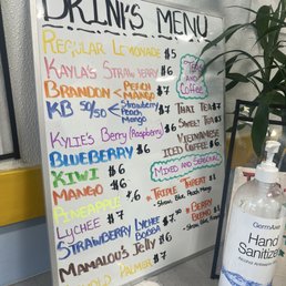 Drink menu