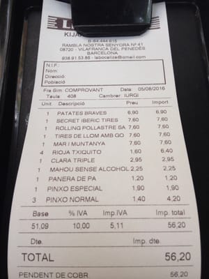 Menu photo 2 Lizarran Vilafranca Del Penedes, B
