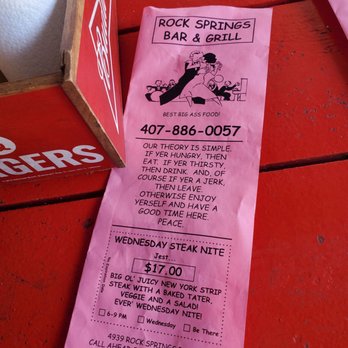 Rock Springs Bar & Grill - Menu - Bars Near Me - Apopka, Florida
