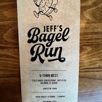 Jeff’s Bagel Run - Menu - Coffee & Tea Near Me - Orlando, Florida