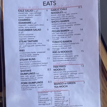 Oni - menu - Ramen Near Me - Albuquerque, New Mexico