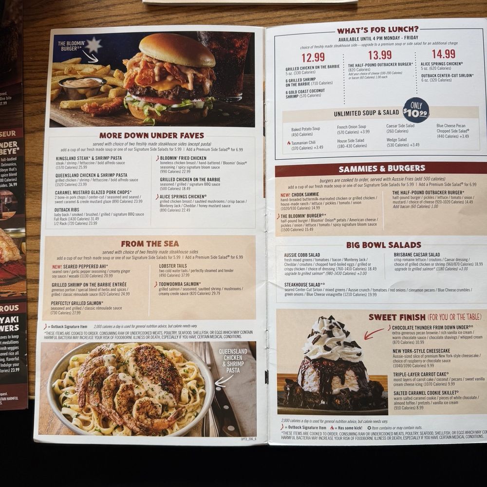 Outback Steakhouse - Menú - Steakhouses Near Me - Middletown, New York Outback Steakhouse - Menú - Steakhouses Near Me - Middletown, New York