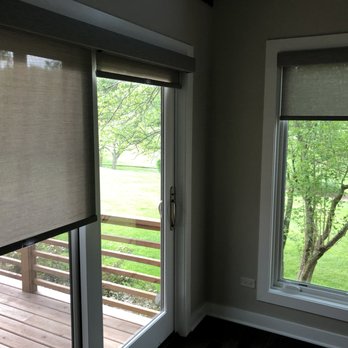 Installations By DC - split shades on slider door - Shades & Blinds Near Me - Downers Grove, Illinois