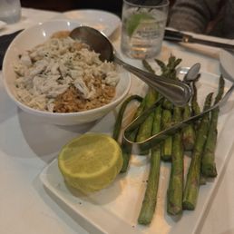 Crab Fried Rice and asparagus 9/10 Crab Fried Rice and asparagus 9/10