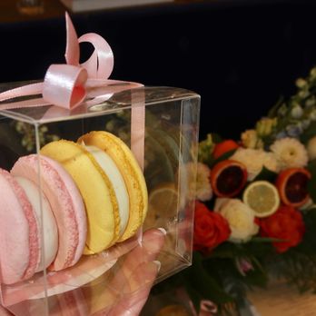 BiteIt! Bakery - Polina also baked up macaron boxes as party favors for each guest - raspberry & mango-lemon (both heavenly, the raspberry was my favorite). - Custom Cakes Near Me
