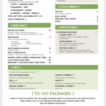 RIZE - Menu - page 2 - Breakfast & Brunch Near Me - Fishers, Indiana RIZE - Menu - page 2 - Breakfast & Brunch Near Me - Fishers, Indiana