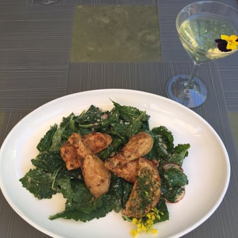 Barndiva - Fried Chicken and Kale Salad....soooooo gooooood!   Can't remember the name of my drink- but it was refreshing :) - New American Near Me - Healdsburg, California