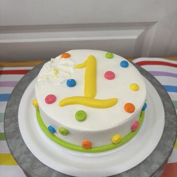 Oakmont Bakery - Smash cake before it got smashed by my son, but accidentally got a little smashed by my niece - Bakeries Near Me - Oakmont, Pennsylvania