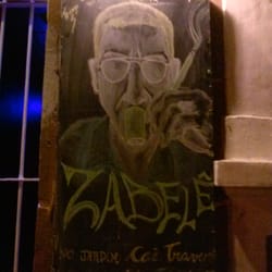 Bar da Produção - Desenho feito em um quadro negro na frente do Bar